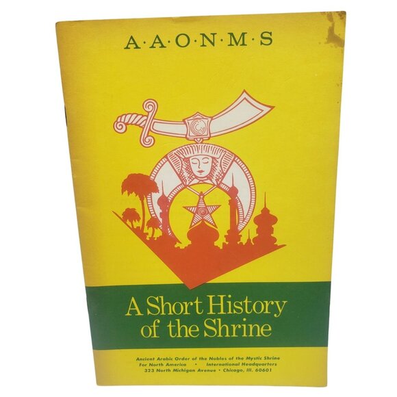 A Short History Of The Shrine Book AAONMS Vintage - Picture 1 of 8